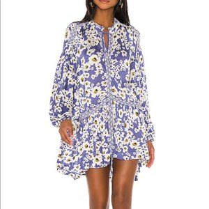 Free People Purple Boho Love Letter Tunic Dress XS NWT